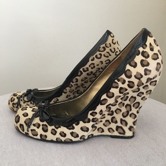 Leopard print high heel wedge - Picture 1 of 5